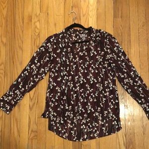 Chelsea28 (Nordstrom) Maroon Front Tie Blouse